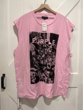 Purple Brand Men's Pink Graphic Sleeveless T-Shirt Tank, NWT, Size 3XL